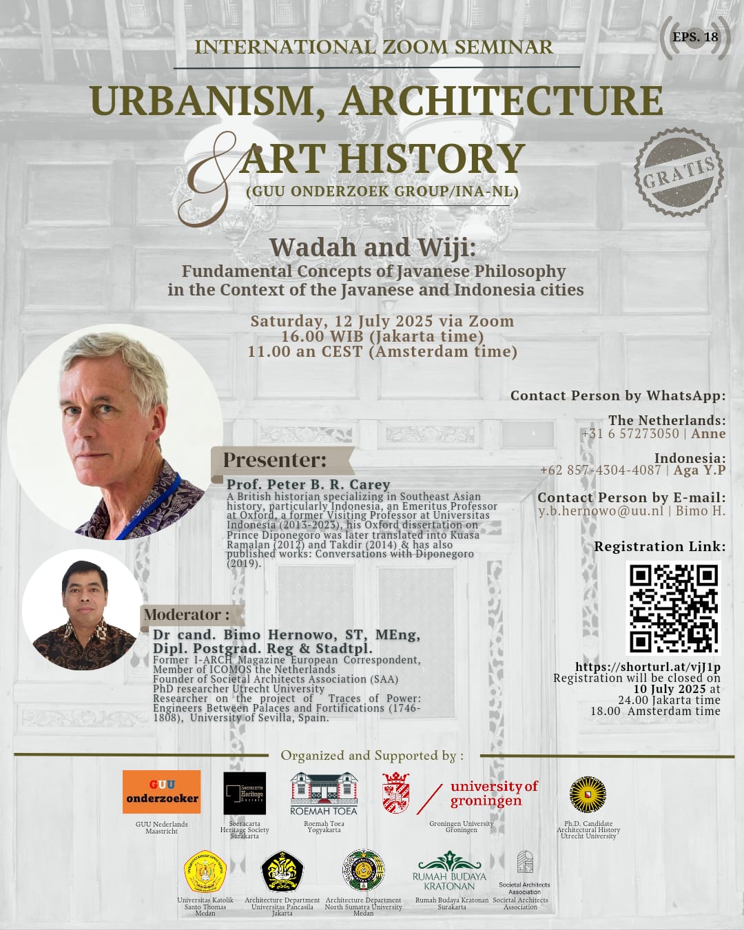 International Zoom Seminar Urbanism, Architecture &amp; Art History (GUU onderzoeker INA- NL) 18 th EpisodeWadah and Wiji: Fundamental Concepts of Javanese Philosophy in the Contex